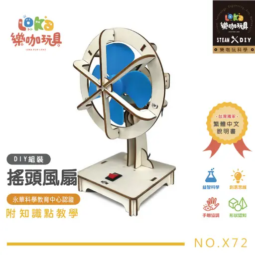 DIY-搖頭風扇-科學玩具